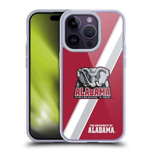 University Of Alabama UA The University Of Alabama Stripes Soft Gel Case for Apple iPhone 14 Pro