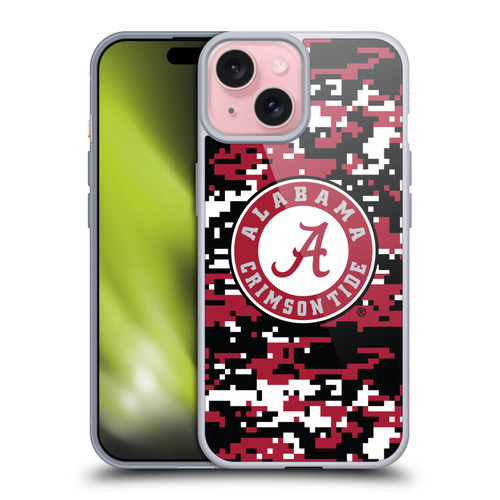 University Of Alabama UA The University Of Alabama Digital Camouflage Soft Gel Case for Apple iPhone 15