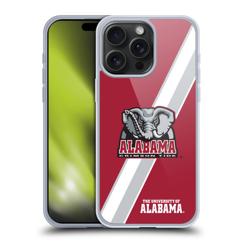 University Of Alabama UA The University Of Alabama Stripes Soft Gel Case for Apple iPhone 15 Pro Max