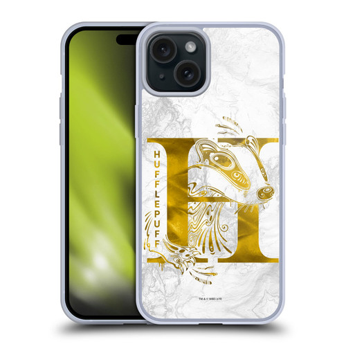Harry Potter Deathly Hallows IX Hufflepuff Aguamenti Soft Gel Case for Apple iPhone 15 Plus