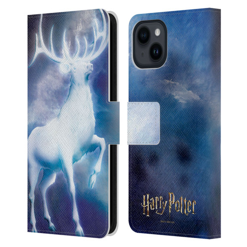 Harry Potter Prisoner Of Azkaban II Stag Patronus Leather Book Wallet Case Cover For Apple iPhone 15
