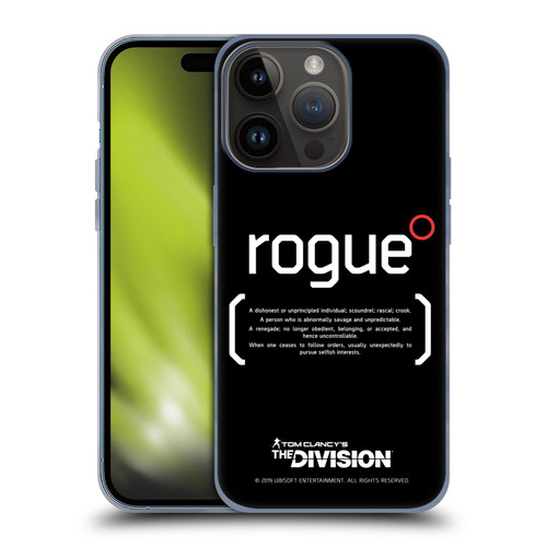Tom Clancy's The Division Dark Zone Rouge 1 Soft Gel Case for Apple iPhone 15 Pro