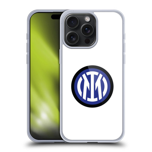 Fc Internazionale Milano Badge Logo On White Soft Gel Case for Apple iPhone 15 Pro Max