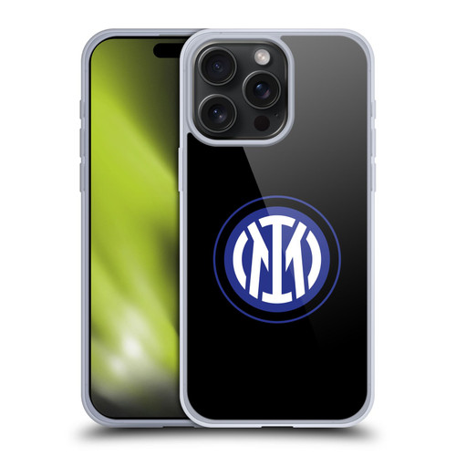 Fc Internazionale Milano Badge Logo On Black Soft Gel Case for Apple iPhone 15 Pro Max & MagSafe