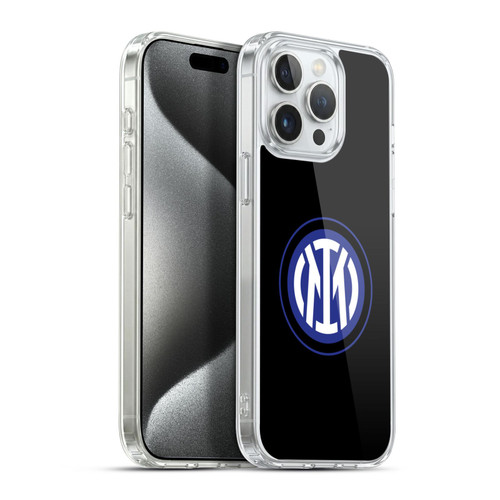 Fc Internazionale Milano Badge Logo On Black Soft Gel Case for Apple iPhone 15 Pro Max & MagSafe