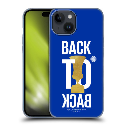 Fc Internazionale Milano 2023 Champions Back To Back Soft Gel Case for Apple iPhone 15