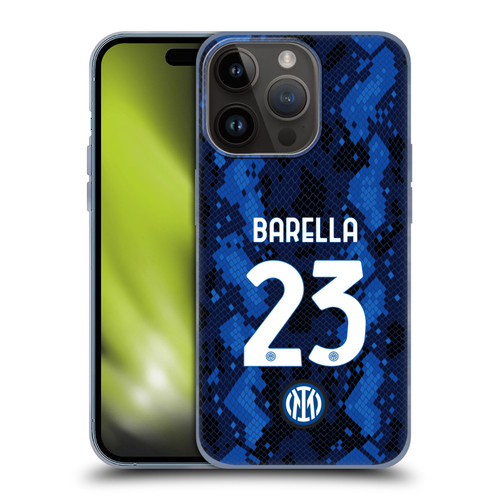 Fc Internazionale Milano 2021/22 Players Home Kit Nicolò Barella Soft Gel Case for Apple iPhone 15 Pro