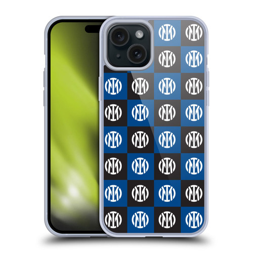Fc Internazionale Milano Patterns Crest Soft Gel Case for Apple iPhone 15 Plus & MagSafe