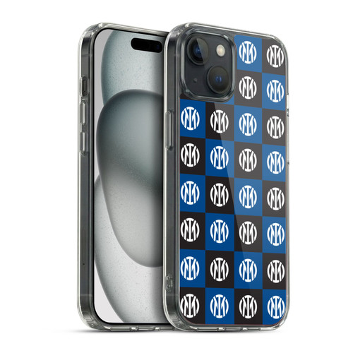 Fc Internazionale Milano Patterns Crest Soft Gel Case for Apple iPhone 15 Plus & MagSafe
