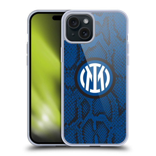 Fc Internazionale Milano Patterns Snake Soft Gel Case for Apple iPhone 15 Plus & MagSafe