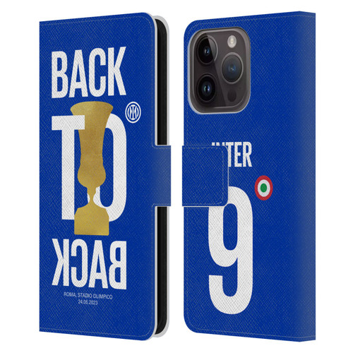 Fc Internazionale Milano 2023 Champions Back To Back Leather Book Wallet Case Cover For Apple iPhone 15 Pro