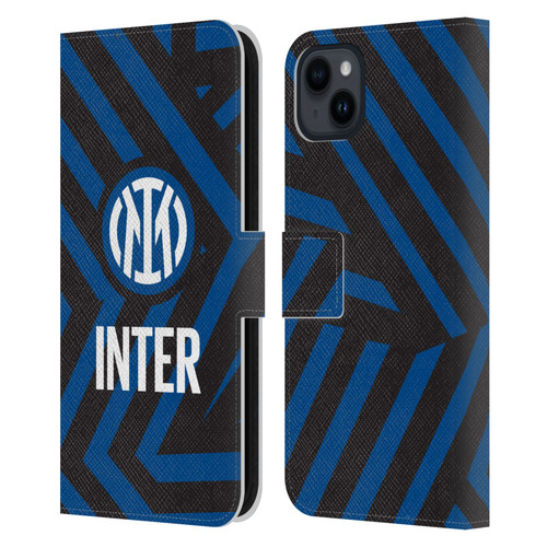 Fc Internazionale Milano Patterns Abstract 1 Leather Book Wallet Case Cover For Apple iPhone 15 Plus