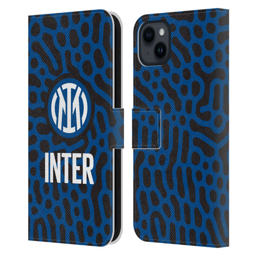 Fc Internazionale Milano Patterns Abstract 2 Leather Book Wallet Case Cover For Apple iPhone 15 Plus