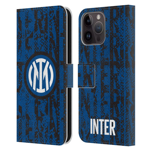Fc Internazionale Milano Patterns Snake Wordmark Leather Book Wallet Case Cover For Apple iPhone 15 Pro Max