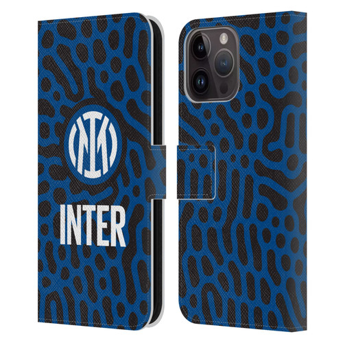 Fc Internazionale Milano Patterns Abstract 2 Leather Book Wallet Case Cover For Apple iPhone 15 Pro Max