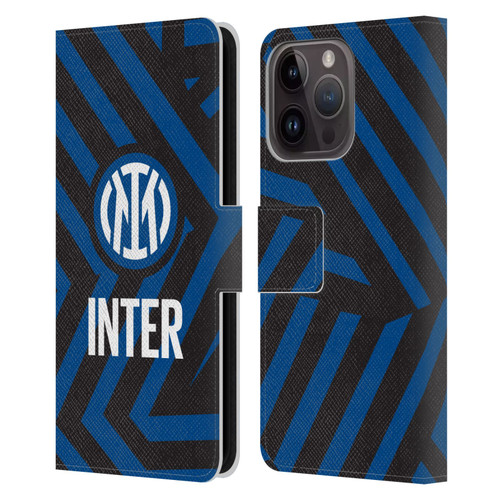 Fc Internazionale Milano Patterns Abstract 1 Leather Book Wallet Case Cover For Apple iPhone 15 Pro