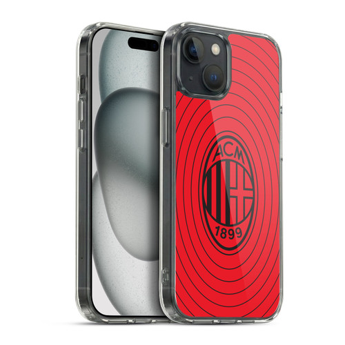 AC Milan Art Red And Black Soft Gel Case for Apple iPhone 15 Plus
