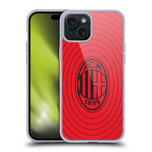 AC Milan Art Red And Black Soft Gel Case for Apple iPhone 15 Plus