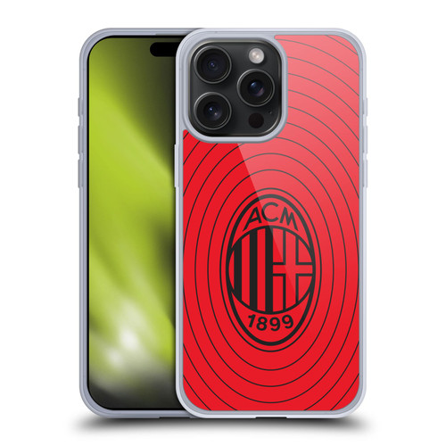 AC Milan Art Red And Black Soft Gel Case for Apple iPhone 15 Pro Max