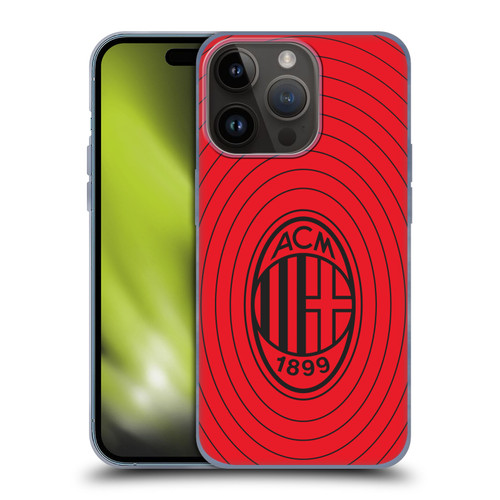 AC Milan Art Red And Black Soft Gel Case for Apple iPhone 15 Pro