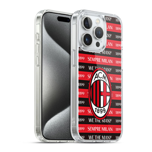 AC Milan Art Milan 1899 Soft Gel Case for Apple iPhone 15 Pro