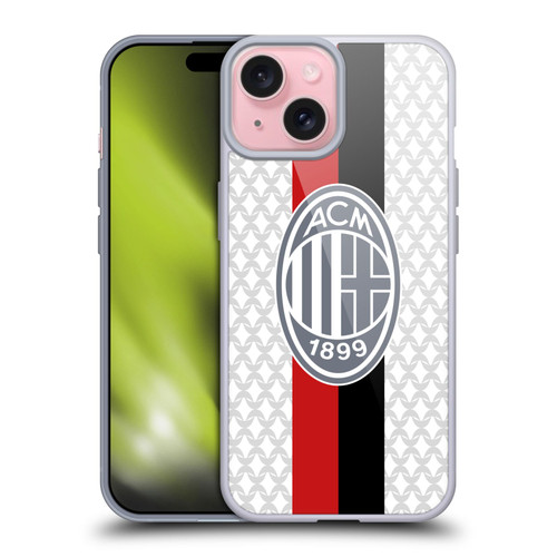 AC Milan 2023/24 Crest Kit Away Soft Gel Case for Apple iPhone 15