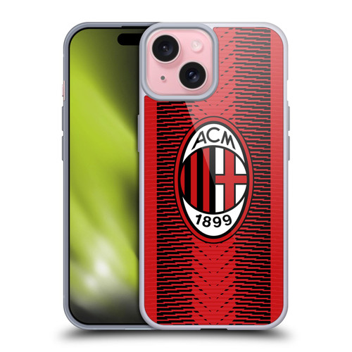 AC Milan 2023/24 Crest Kit Home Soft Gel Case for Apple iPhone 15
