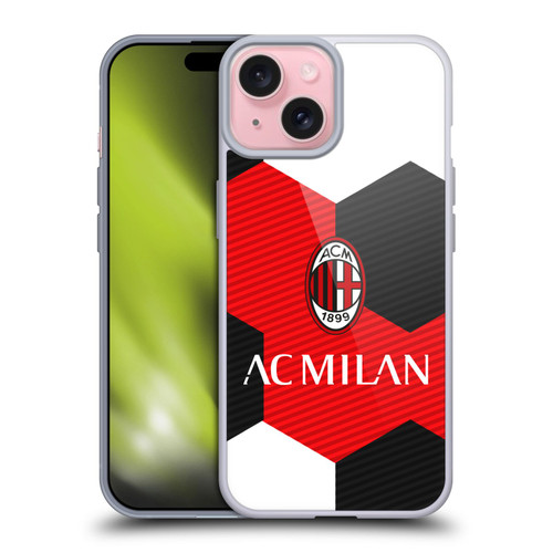 AC Milan Crest Ball Soft Gel Case for Apple iPhone 15