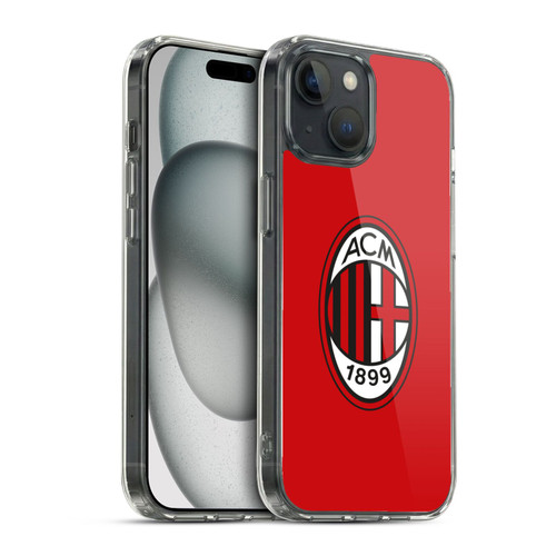 AC Milan Crest Full Colour Red Soft Gel Case for Apple iPhone 15 & MagSafe