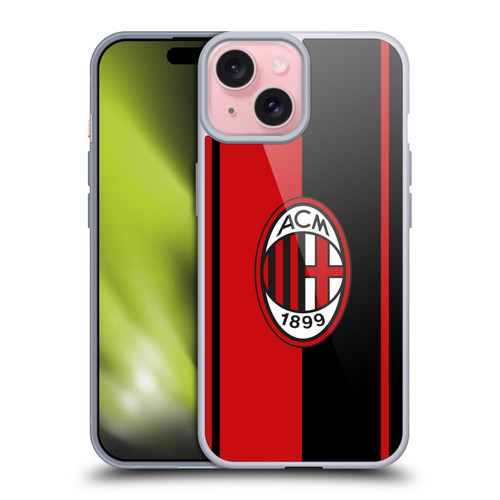 AC Milan Crest Red And Black Soft Gel Case for Apple iPhone 15