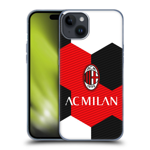 AC Milan Crest Ball Soft Gel Case for Apple iPhone 15 Plus