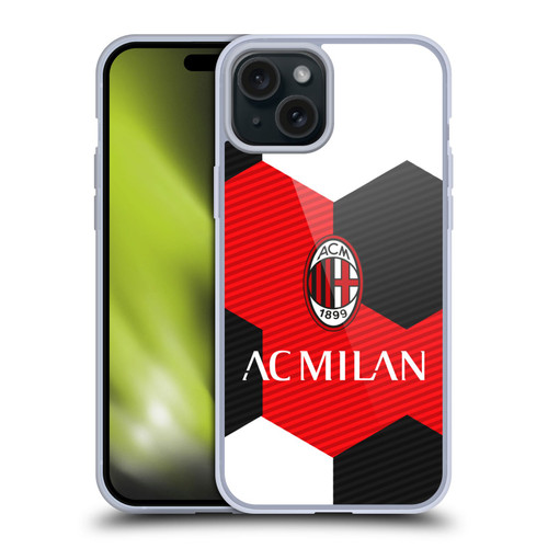 AC Milan Crest Ball Soft Gel Case for Apple iPhone 15 Plus