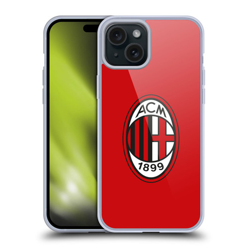 AC Milan Crest Full Colour Red Soft Gel Case for Apple iPhone 15 Plus