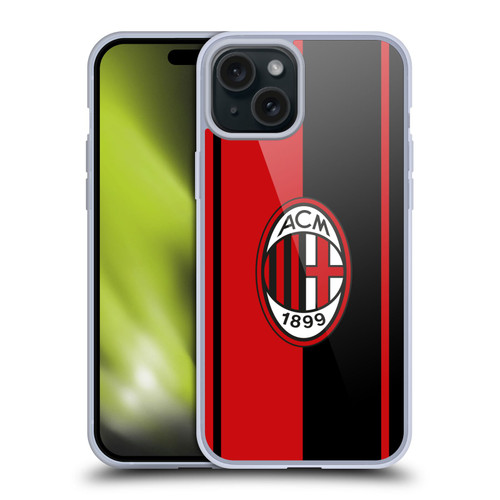AC Milan Crest Red And Black Soft Gel Case for Apple iPhone 15 Plus