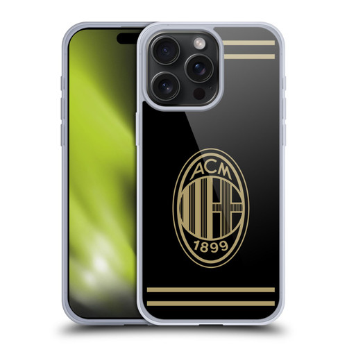 AC Milan Crest Black And Gold Soft Gel Case for Apple iPhone 15 Pro Max & MagSafe