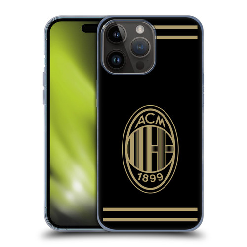 AC Milan Crest Black And Gold Soft Gel Case for Apple iPhone 15 Pro Max