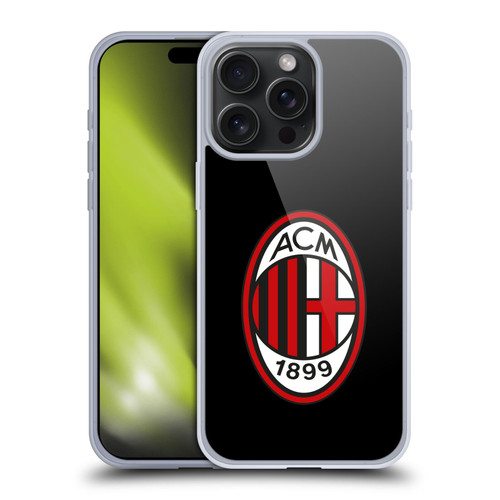 AC Milan Crest Full Colour Black Soft Gel Case for Apple iPhone 15 Pro Max