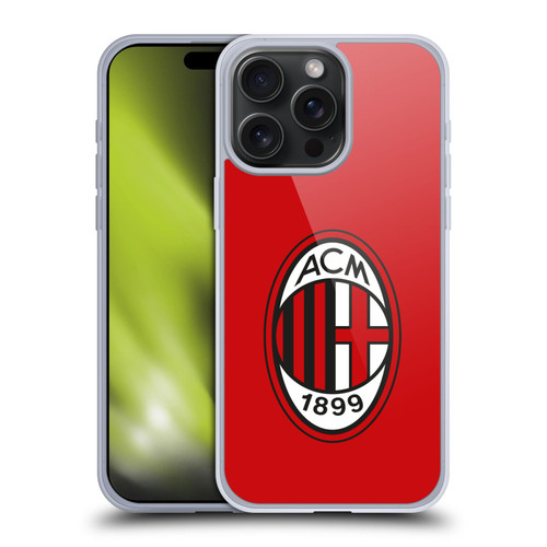 AC Milan Crest Full Colour Red Soft Gel Case for Apple iPhone 15 Pro Max & MagSafe
