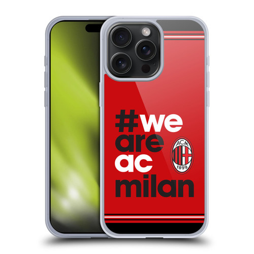 AC Milan Crest Stripes Soft Gel Case for Apple iPhone 15 Pro Max