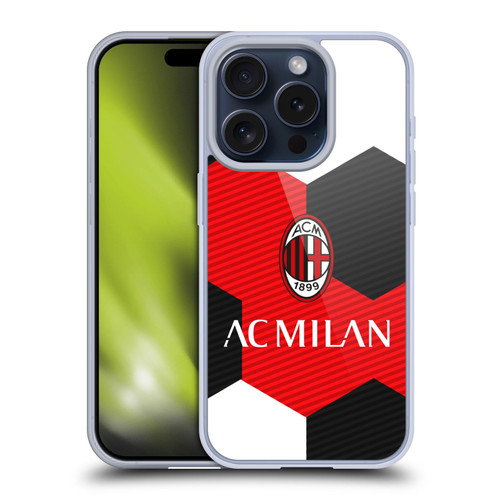 AC Milan Crest Ball Soft Gel Case for Apple iPhone 15 Pro