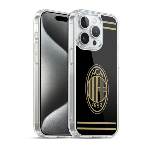 AC Milan Crest Black And Gold Soft Gel Case for Apple iPhone 15 Pro & MagSafe