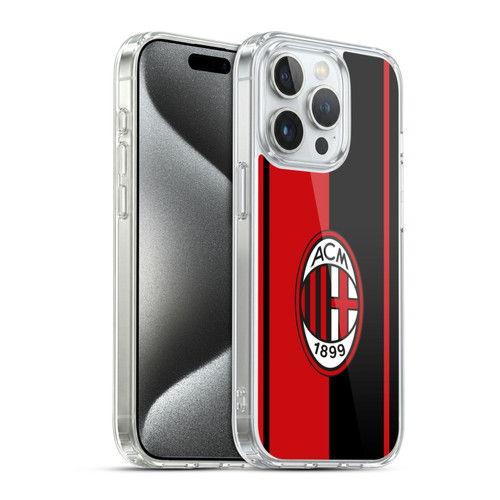 AC Milan Crest Red And Black Soft Gel Case for Apple iPhone 15 Pro & MagSafe