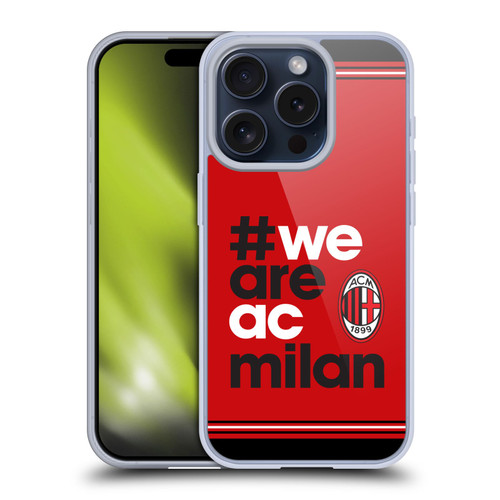 AC Milan Crest Stripes Soft Gel Case for Apple iPhone 15 Pro