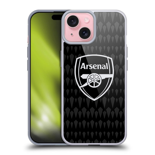 Arsenal FC 2023/24 Crest Kit Home Goalkeeper Soft Gel Case for Apple iPhone 15