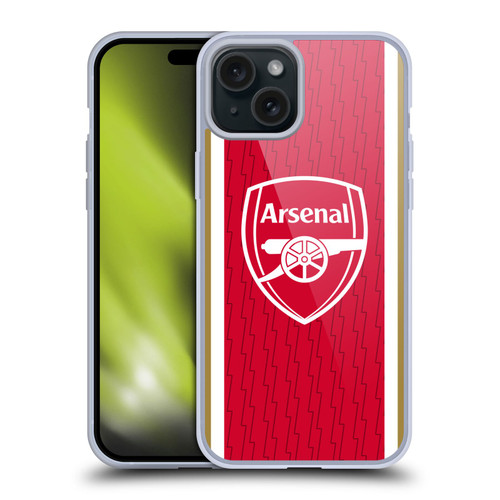 Arsenal FC 2023/24 Crest Kit Home Soft Gel Case for Apple iPhone 15 Plus