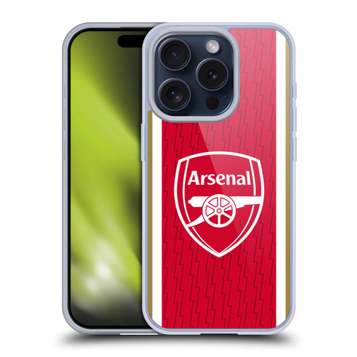 Arsenal FC 2023/24 Crest Kit Home Soft Gel Case for Apple iPhone 15 Pro