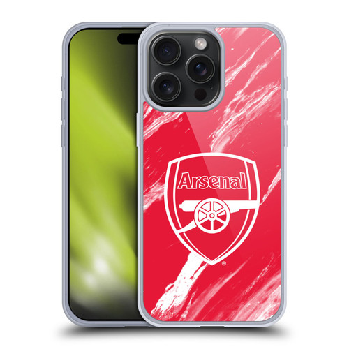 Arsenal FC Crest Patterns Red Marble Soft Gel Case for Apple iPhone 15 Pro Max