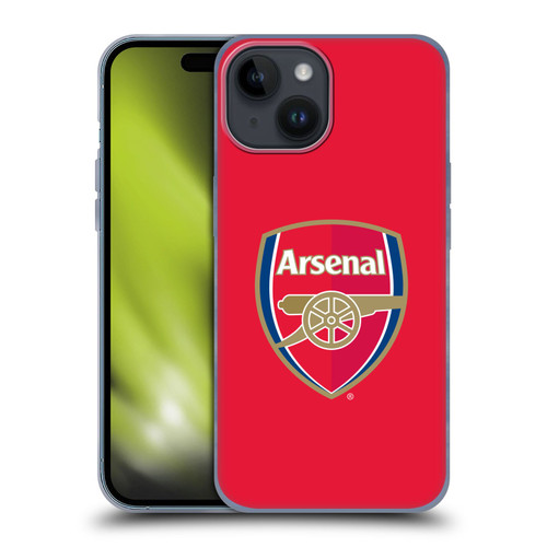 Arsenal FC Crest 2 Full Colour Red Soft Gel Case for Apple iPhone 15