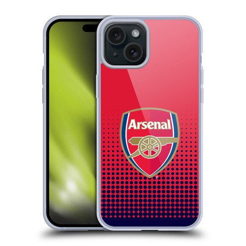 Arsenal FC Crest 2 Fade Soft Gel Case for Apple iPhone 15 Plus & MagSafe
