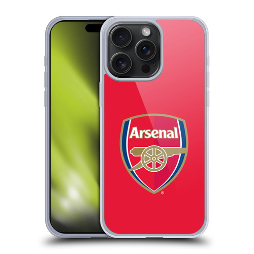 Arsenal FC Crest 2 Full Colour Red Soft Gel Case for Apple iPhone 15 Pro Max & MagSafe